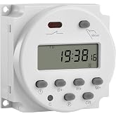 Heschen 12V DC/AC Digital Timer Switch 16A CN101A Programmable Time Relay | Supports 28 scheduled times to precisely automate solar, coop doors, pumps &amp; LED lighting with built-in memory backup.