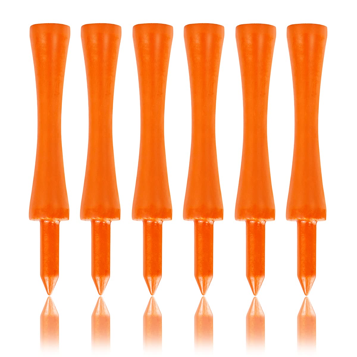 LIKOSO Bamboo Golf Tees Orange 70MM Pack of 100 Non Plastic Long Castle Tees Biodegradable Sustainable