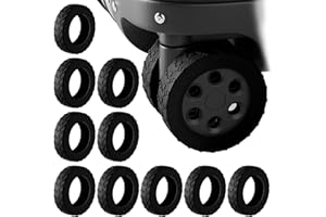 IUGGAN Luggage Wheel Covers 10 Pcs Set Suitcase Wheel Covers Silicone Scratch-Resistant Noise-Reduction Anti-Dirt & Anti-Slip Spinner Wheel Protection for Travel & Boarding (Black)