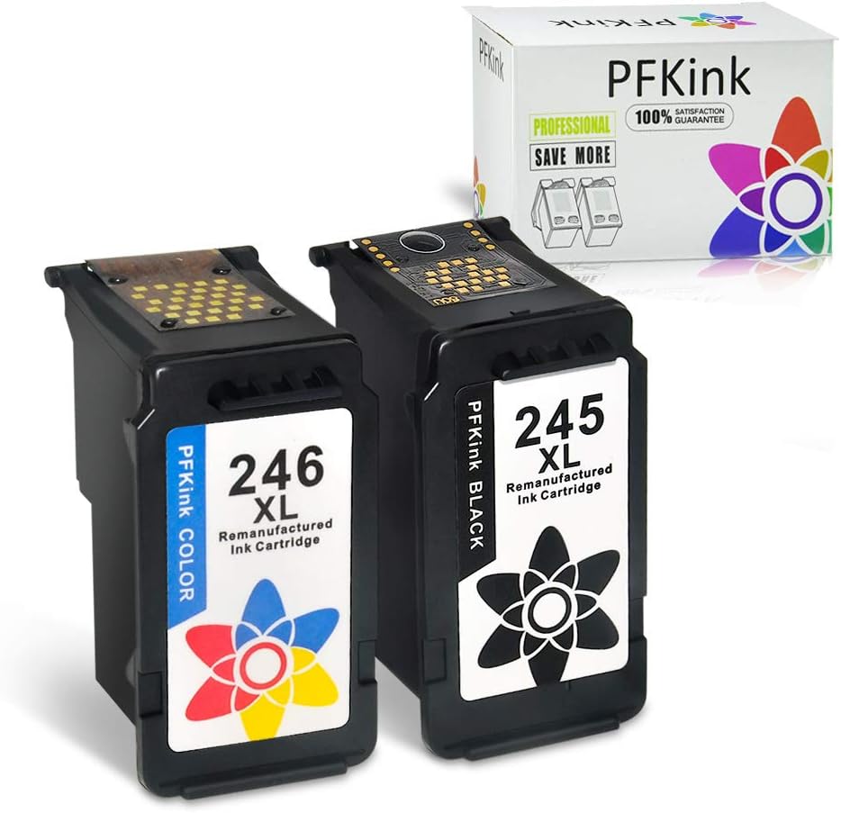 PFKink Remanufactured Ink Cartridge Replacement for Canon Pg-245Xl Cl-246Xl PG-243 CL-244 to use with Pixma MX492 MX490 MG2420 MG2520 MG2522 MG2920 MG2922 MG3022 MG3029 (1Black&1Color): Electronics
