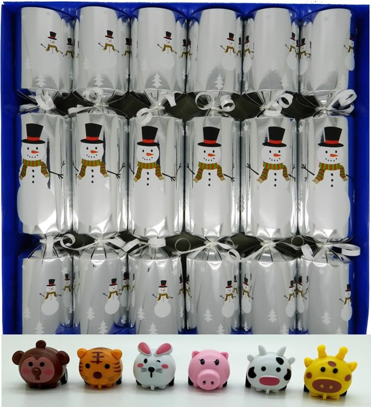 Pull Back Racers Christmas Crackers, Set of 6 Battle of the Animals Jungle against Farm animals