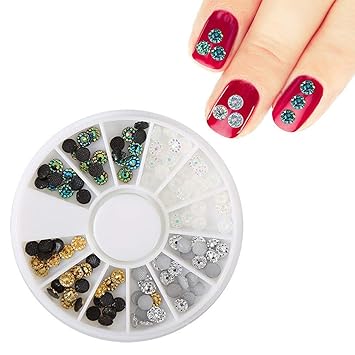 1 Pc Studs Glitter Nail Art Rhinestone Resin Diy Amazon Com