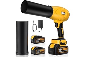 SNJORT Leaf Blower Cordless with Battery and Charger, 300,000 RPM, Extended Nozzle, Lightweight Handheld Design, Turbo Jet Blower for Patio Cleaning,car Blowing Water, Lawn Care, Blowing Leaves and Dust
