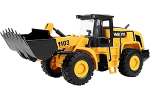 YYSIRUI Bulldozer Toy, 16" Front Loader, 1:10 Scale Classics Bulldozer, Wheel Loader with Real Working Arm & Bucket, Lights & Sounds Construction Vehicle Toy for Boys and Girls, Kids, Toddlers, Ages 3+