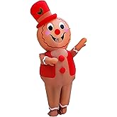 Pekifor Christmas Inflatable Gingerbread Man Costume Chritmas Party Blow-up Costume for Adult/Christmas Parade(Gingerbread Man)