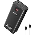 ROMOSS Power Bank, 65W 27,000mAh High Capacity Laptop Portable Charger with USB C Fast Charging, Digital Display, for iPhone 16/15/14, iPad, MacBook Pro, Samsung, Steam Deck, Dell XPS