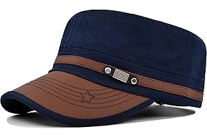 YeeHeen Cadet Army Cap for Men Women Twill Military Corps Hat Flat Top Cap