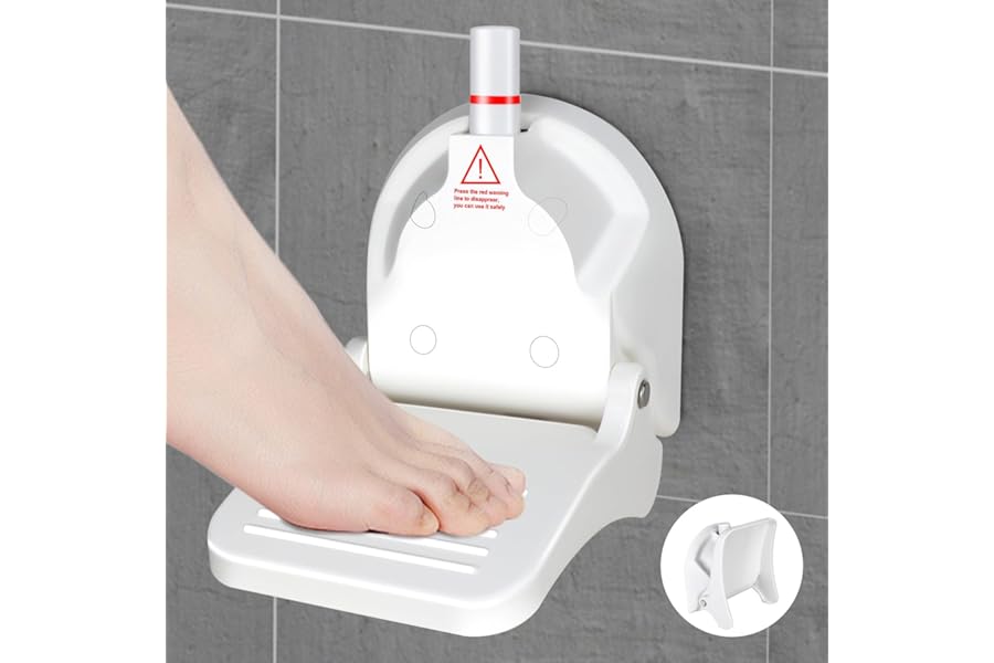 Foot Rest for Shower to Shave Legs, Foldable Shaving Step for Inside Shower, Suction Cup Shower Foot Rest
