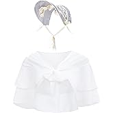 Sun Hat Mob Cap Victorian Pioneer Prairie Bonnet Colonial Headwear Shawl Wrap Stole Costume(Type2-blue)