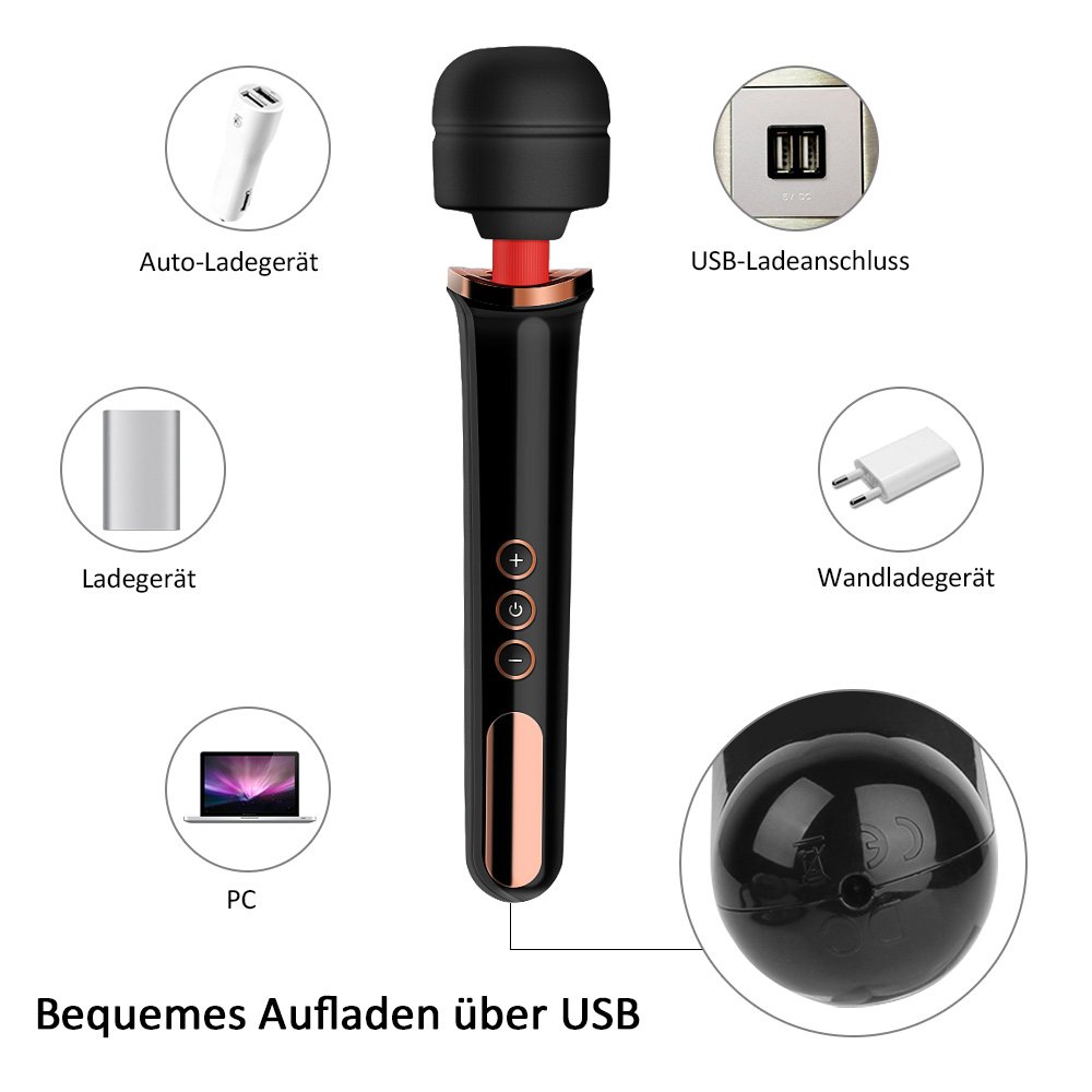 MEROURII Magic Wand VibratorenHandstock Massagestab Handmassagegerät Damenmassagestab für Nackenschulterarm und Bein