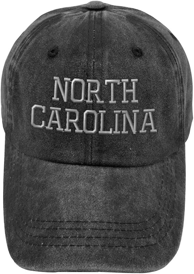 Vintage Washed Hat North Carolina United States B Embroidery Cotton Dad