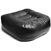 YOUFI Super Thicken Leather Car Seat Cushion for Adults - Portable Angle Lift Seat Pad with Breathable Cover, Handle, and Buckle - Ideal for Trucks, SUVs, and Office Chairs(Black)