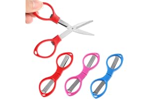 Folding Scissors, 3Pack Small Scissors Portable Mini Travel Trip Scissors Crafting Scissors Stainless Steel Retractable Mini 