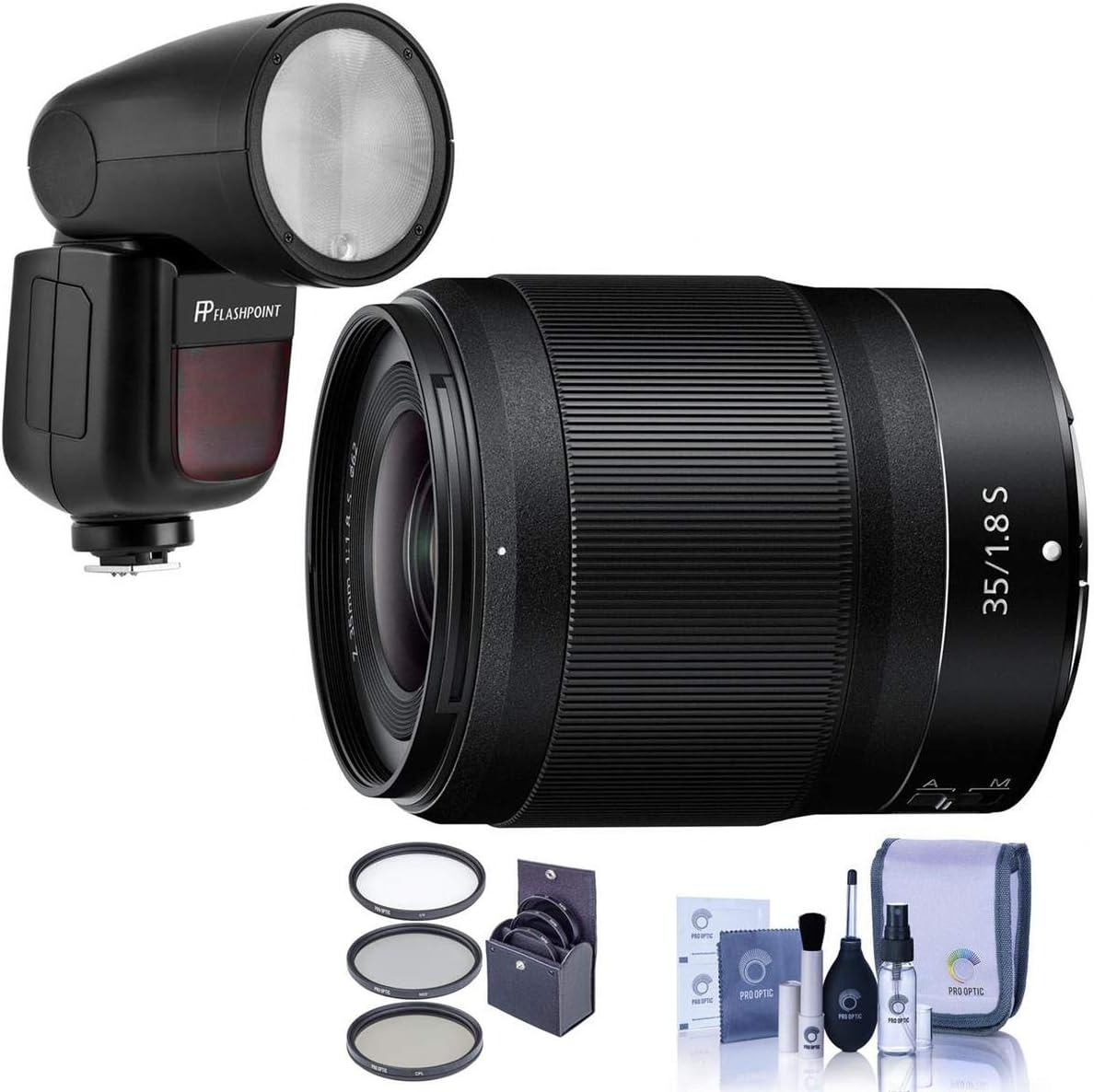 Amazon Com Nikon Nikkor Z 35mm F 1 8 S Lens For Z Series Mirrorless Cameras Bundle With Flashpoint Zoom Li On X R2 Ttl On Camera Round Flash Speedlight 62mm Filter Kit Cleaning Kit Electronics