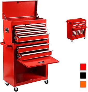 Rolling Tool Box 2 In 1 Versatile Tool Chest With 8 Drawers And 4