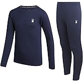 Spyder Kids Thermal Underwear Set - 2 Piece Moisture Wicking Insulated Girls Boys Thermal Set Base Layer Long Johns for Kids