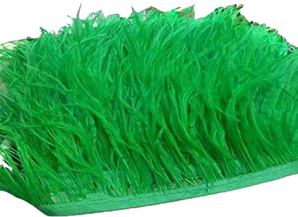 34 Colours Quality Ostrich Feather Trimming Fringe for Millinery Craft Dress Making (Grass Green)