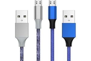 ORITIKUR Charger Cable for Xbox One Controller - 2 Pack 10FT Nylon Braided Micro USB 2.0 Charge and Play Data Sync Cord for Xbox One S/X, Playstation 4, dualshock 4 Controller, Samsung, Android Phone