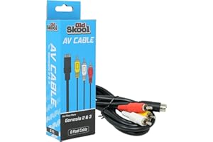 Old Skool Sega Genesis 2, 3, Nomad, or 32x Standard AV Cable (Bulk Packaging)