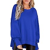 BWQ Womens Oversized Sweatshirt Crewneck Long Sleeve Shirts Pullover Sweatshirts S-2XL