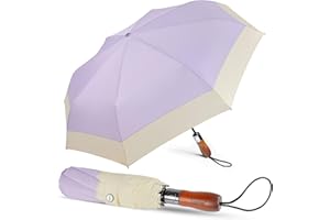 Lejorain Compact Golf Umbrella Large - 54inch Travel Big Portable Automatic Folding Umbrella Windproof for Men Heavy Duty 210T Dupont Teflon Coated Umbrella for Rain