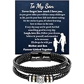 KOLMALK To My Son Bracelet - Lion Birthday Gift For Son With Message Card and Box