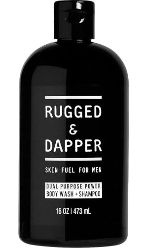 RUGGED & DAPPER - Shampoo & Body Wash for Men - 16oz - Organic & Natural Ingredients Moisturize Hair & Fight Dandruff – All-In-One Sulfate Free Soap- Head to Toe for the Entire Body