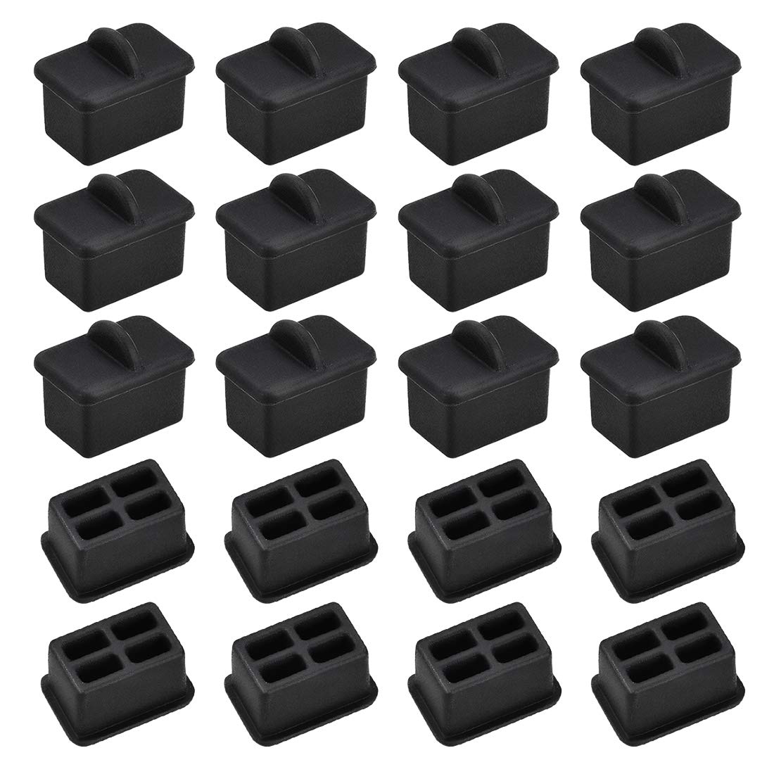 sourcing map 20pcs SFP-A Silicone Protectors Port Anti Dust Cap Cover Black