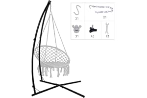 NTIIBCUY C-Type Hammock chair Stand, Heavy Duty Steel Solid Hammock Rack Stand, Adjustable Height, for Hanging Chairs,Tree tent，Loungers, Air Porch, Swings , Indoor/Outdoor Patio, Yard, 220lbs Capacity