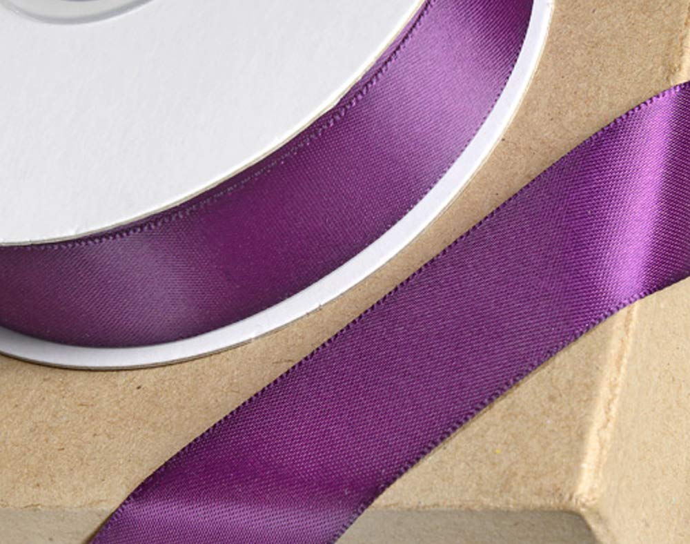 CLUB GREEN D/SATIN RIBBON 15MMX25M PLUM, Fabric, 12.1 x 12.1 x 1.98 cm