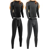 Celfaeree 2 Packs Boys Thermal Underwear Set Boys Compression Set Athletic Kids Thermals Top and Bottom Baselayer Sets