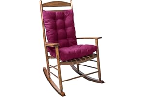 TESICA Patio Rocking Chair Cushion Set, 1 Pack Non-Slip Seat/Back Chair Cushion High Back Indoor Outdoor Thickened Patio Chaise Lounger Cushion Seat Pads, Purple, 17x17in&17x21in