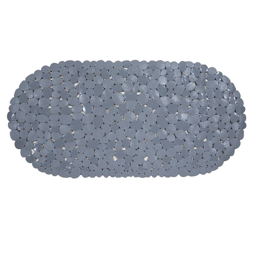 AQUALONA® Premium Bath Mat, Anti-Mould, Comfort – PVC, Machine Washable – BPA, Latex/Phthalate Free (Pebble Grey)