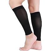 Lin Performance 20-30 mmHg Medical Calf Compression Sleeve for Women and Men Lightweight Footless Socks for Travel Flight Daily Comfort
