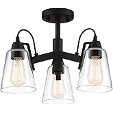 Minka Lavery 3997-66A Beckonridge Semi-Flush, 3-Light, 180 Total Watts, 17-in H x 11.38-in W, Coal Black