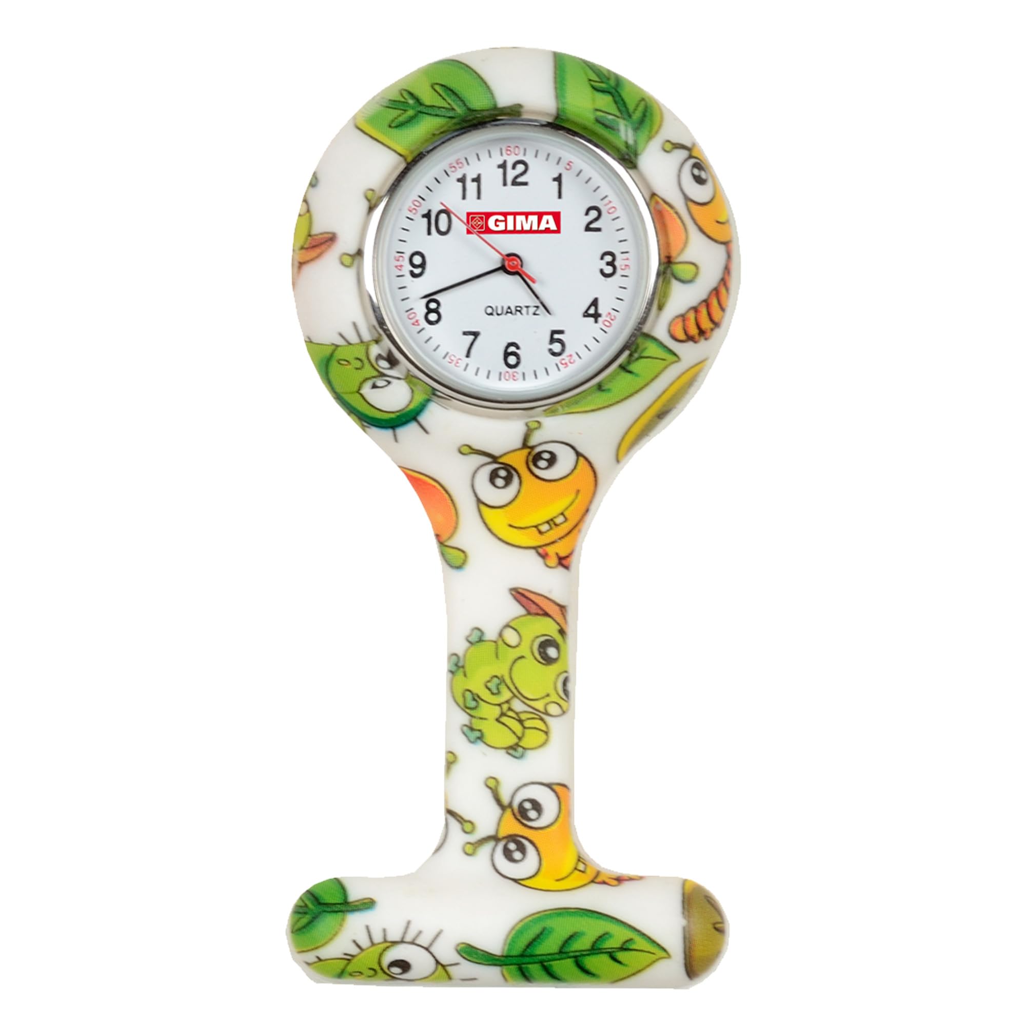 Gima - Silicone Nurse Watch, Round Dial, Caterpillar Pattern 20425
