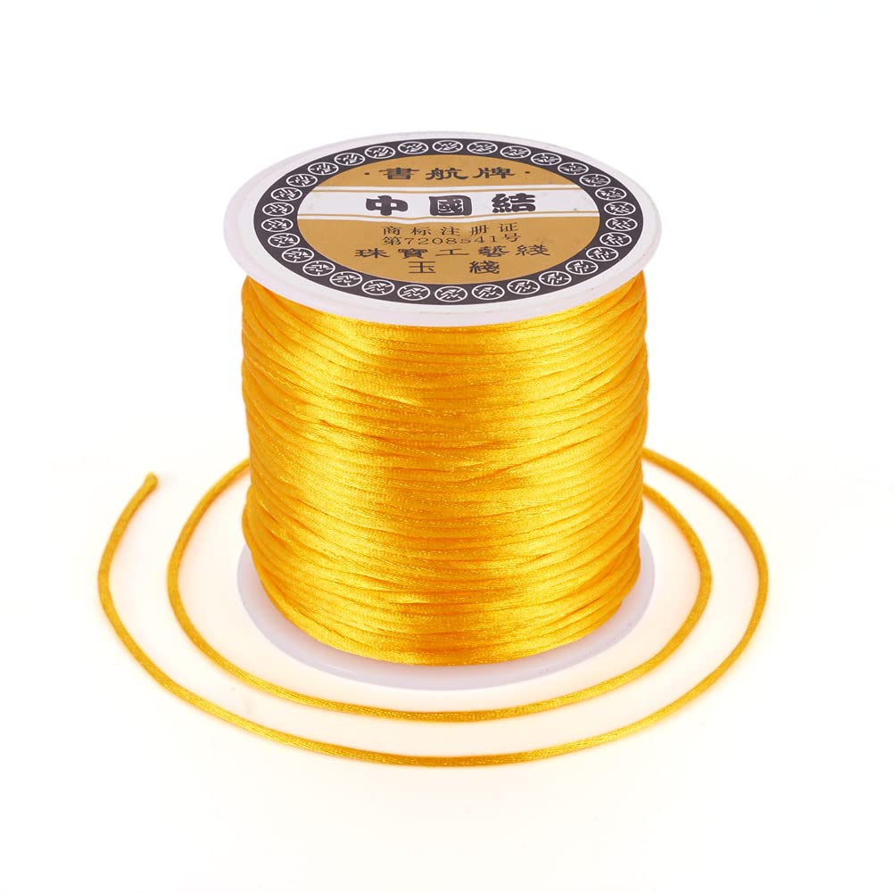 Beadthoven 82Yards/75M Braided Nylon Thread 1mm Rattail Satin Nylon Trim Cord Kumihimo Beading String for Chinese Knotting Macrame Jewelry Making