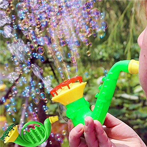 CapsA Bubble Soap Bubble Blower Blowing Toys Bubble Trumpet Bubbles Breath-Pipe Children Air Suspension Blow Pipe and Ball Toy Blowing Bag Fillers Toy for Kids Wedding Outdoor Sport Loot (Random)