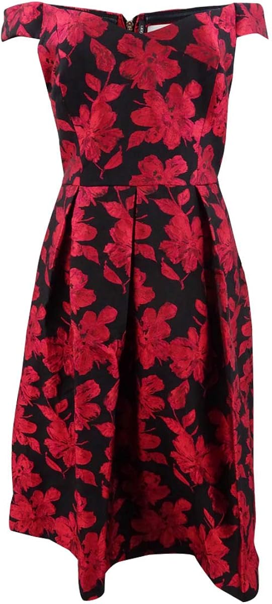 brocade fit and flare dress