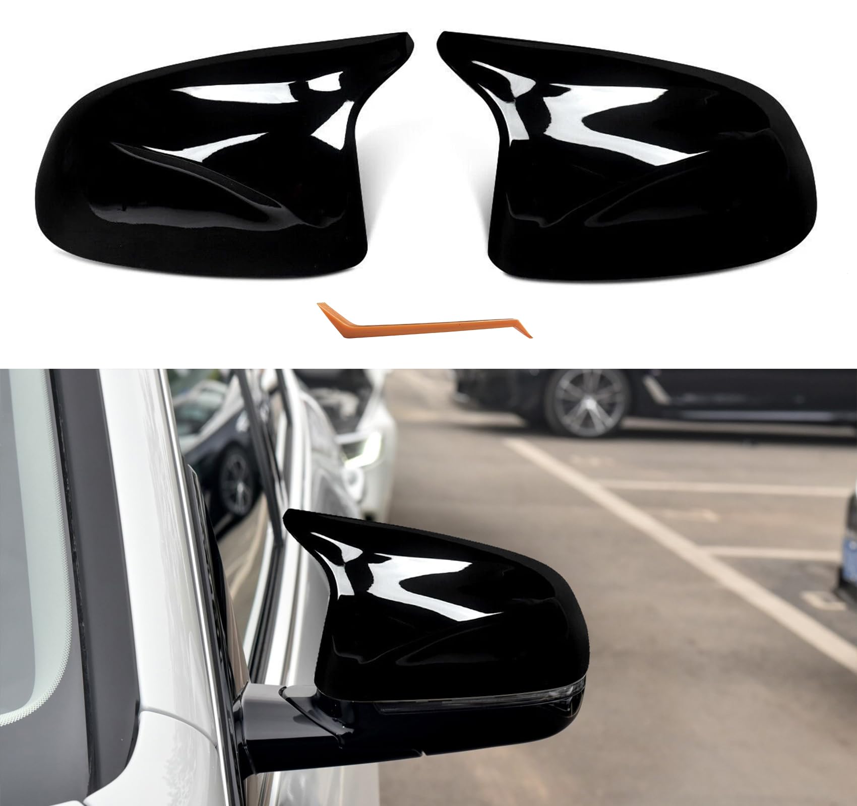 Photo 1 of BDBO Mirror Cover Caps for F15 F25 - Durable Quality Glossy Black, Compatible with BMW X3 F25 X4 F26 X5 F15 X6 F16 2014-2018 - Upgrade Your Ride Now (Glossy Black)