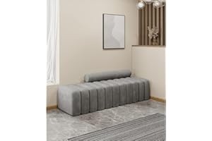Entryway Bench, Bedroom Bench Seat, Foot Stool and Ottoman, End of Bed Bench, Modern Loveseat Sofa Couch for Living Room Bedr