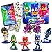  PJ Masks Figures Toys Super Set -- 5 Collectible Figures, Lunch Box Tin and Stickers (PJ Masks Party Supplies)