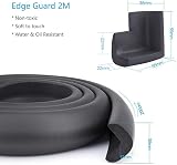 Vicloon Edge Protectors 2 m Foam Safety Strip 4 Corner Guards Black view 2