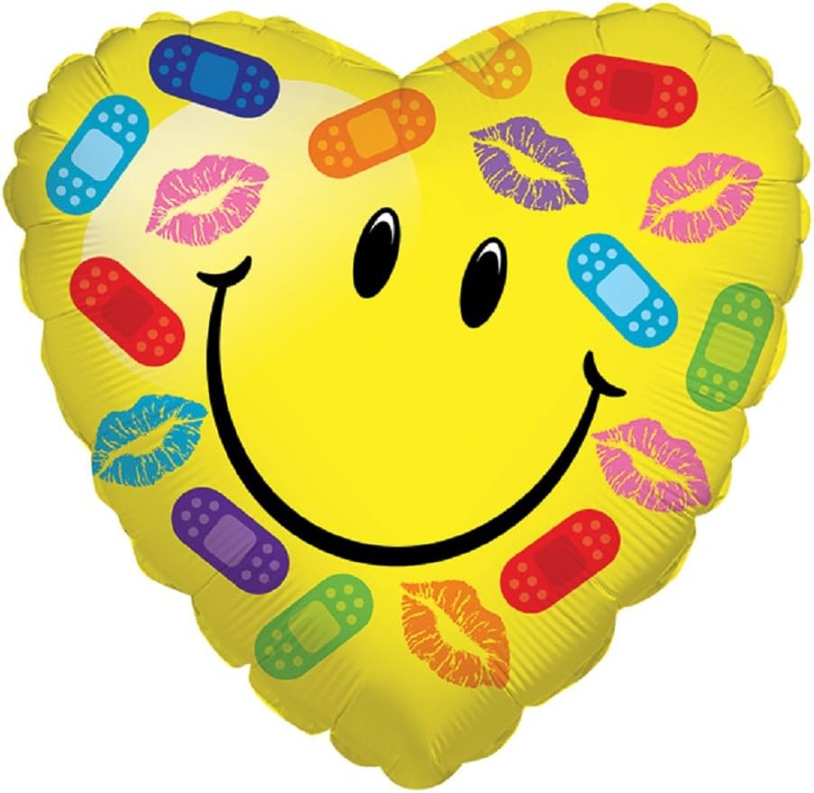 Get Well Bandages and Kisses 17 Mylar balloon