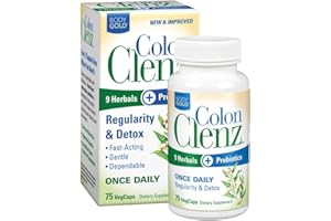 Body Gold Colon Clenz Regularity & Detox Formula | Once Daily Support with 9 Herbs + Active Probiotics | 75 CT