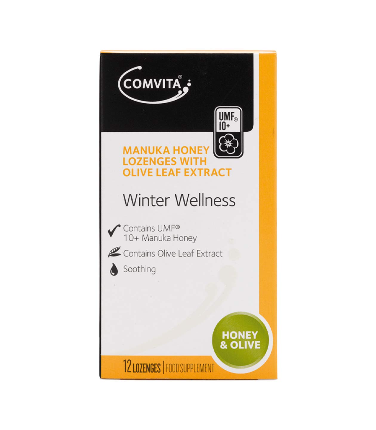Comvita Winter Wellness Manuka Honey Lozenges with Olive Leaf Extract (Pack of 12 Lozenges)