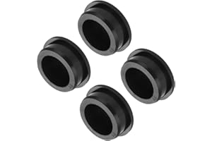MECCANIXITY 4pcs T-Shaped Silicone Plugs 39.3mm 1-1/2 Inch Dia Snap in Plug Hole Seal Cover Round Rubber Stopper for Kitchen Rubber Bulkheads Waterproof Sealing Plugs Black