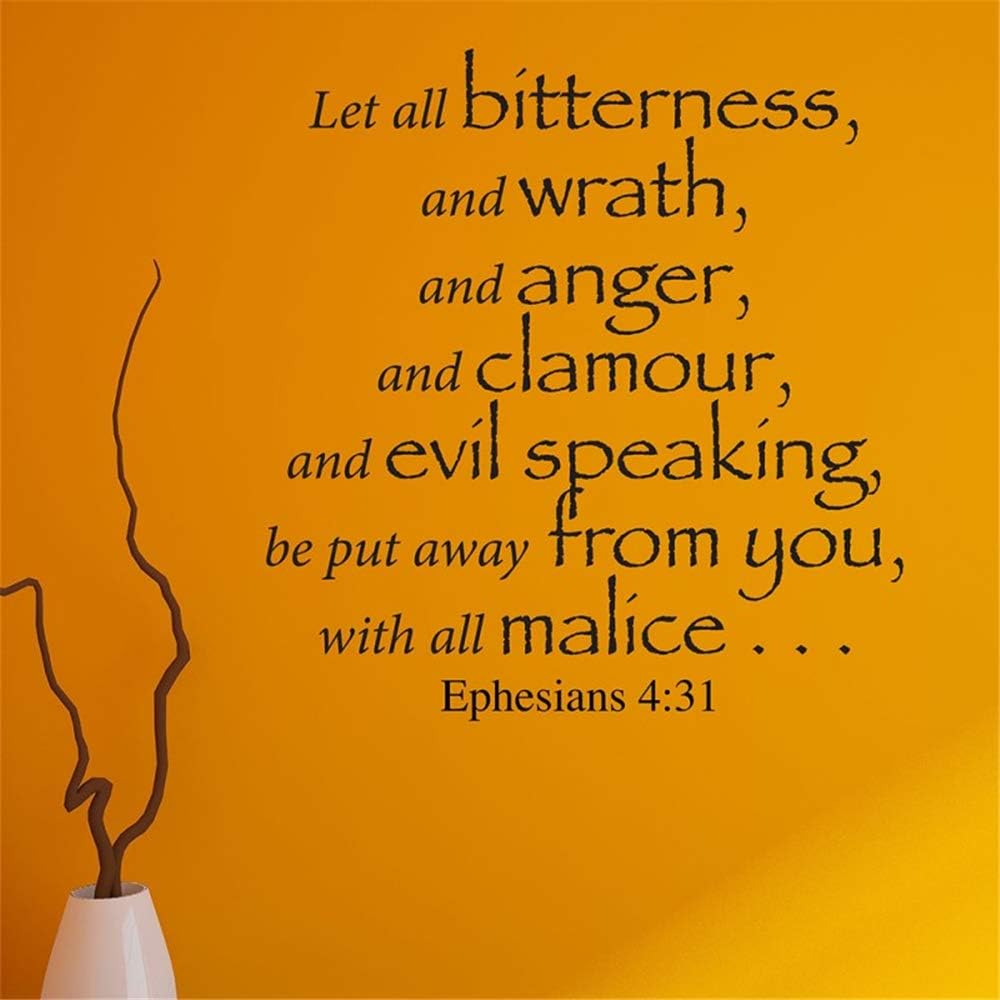 Adesivi Murali Frasi Lascia Che Tutta L Amarezza E L Ira Diventino Ira E Il Clamore Ti Sia Messo Via Amazon It Fai Da Te