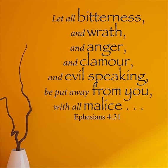 Adesivi Murali Frasi Lascia Che Tutta L Amarezza E L Ira Diventino Ira E Il Clamore Ti Sia Messo Via Amazon It Fai Da Te