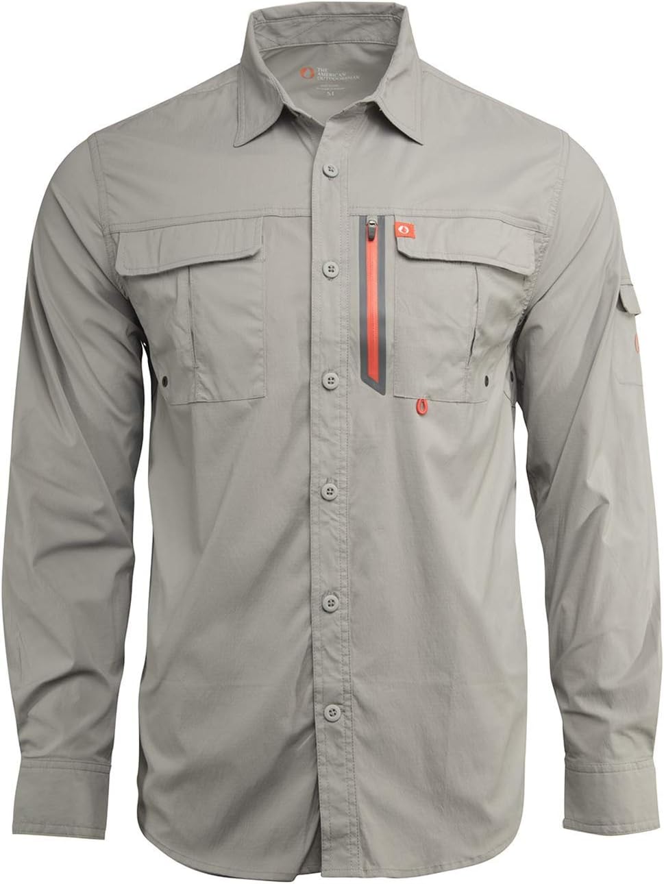 American Outdoorsman Men's Long-Sleeve Fishing Shirt Blackfoot River, Moisture-Wicking Button-Up Clothes/Apparel
